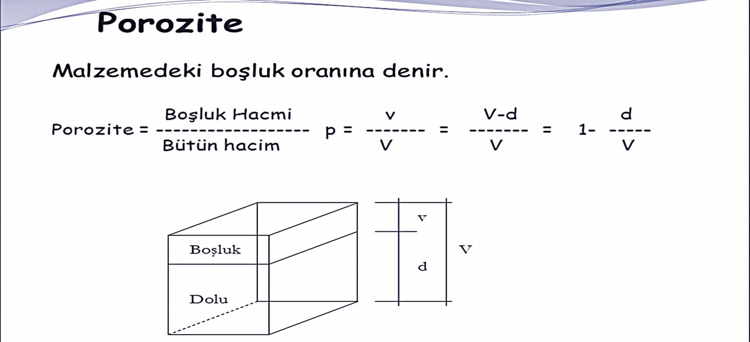 porozite nedir formülü